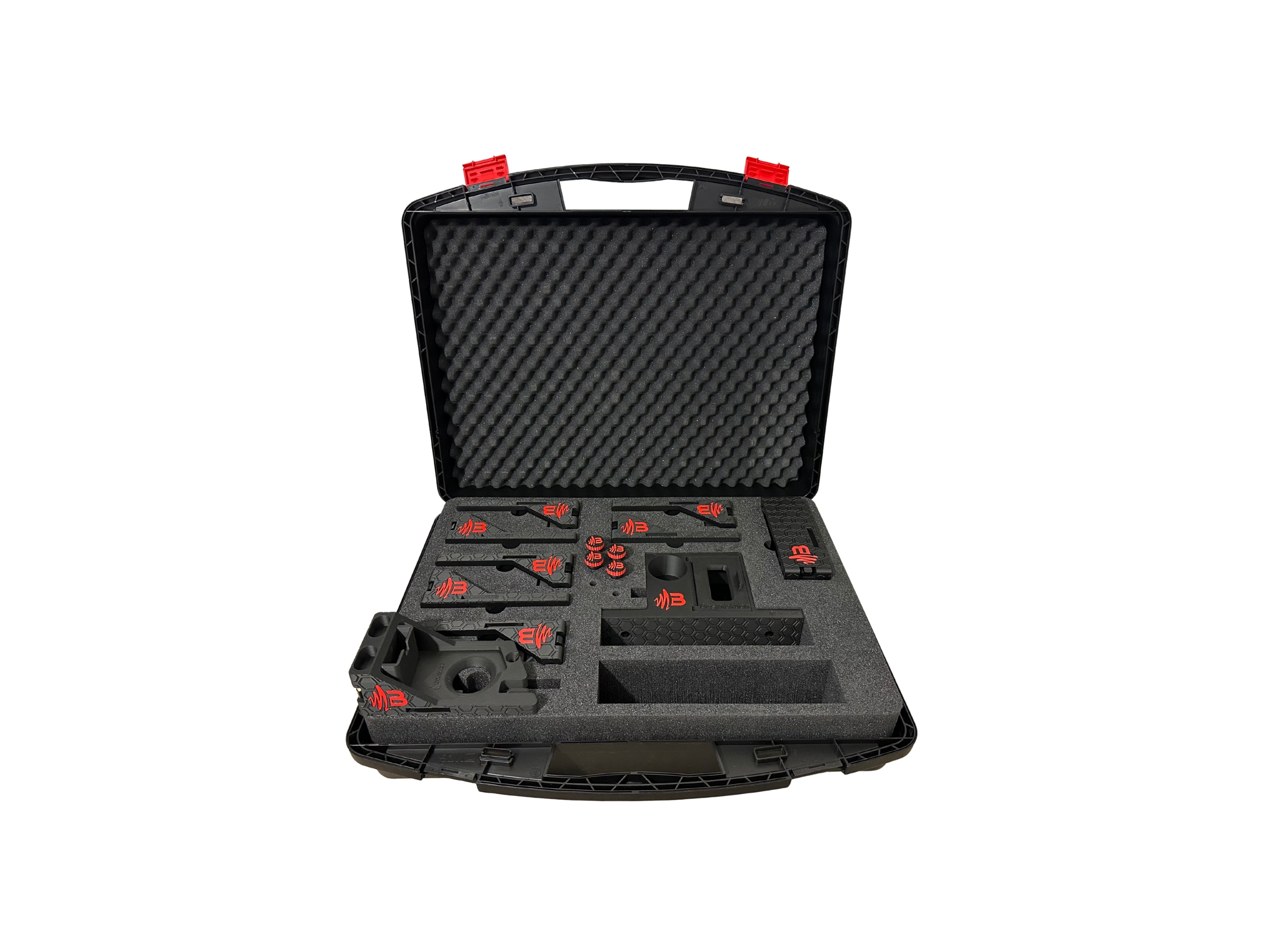 Micbay 8er Set für Shure Akku SB900B / SB900C, best. aus 8x Micbay Organizer, Transportkoffer, Poolbay, Stativadapter